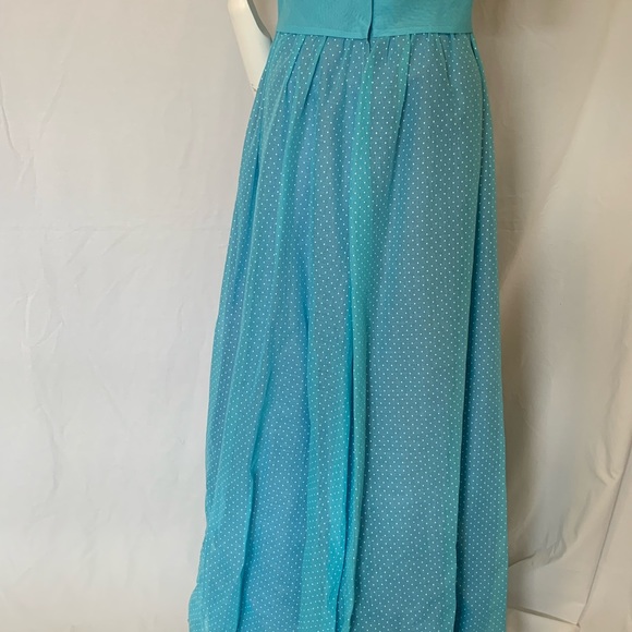 Vintage late 60s early 70s long blue dress. NWT. - Picture 6 of 16